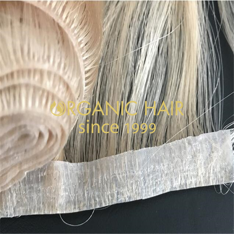 Premium pu skin weft-cuticle intact hair H173